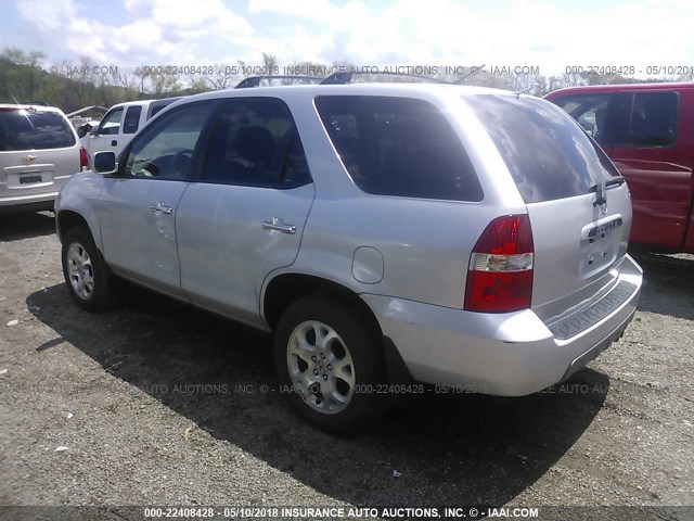 2HNYD18642H506624 - 2002 ACURA MDX TOURING SILVER photo 3