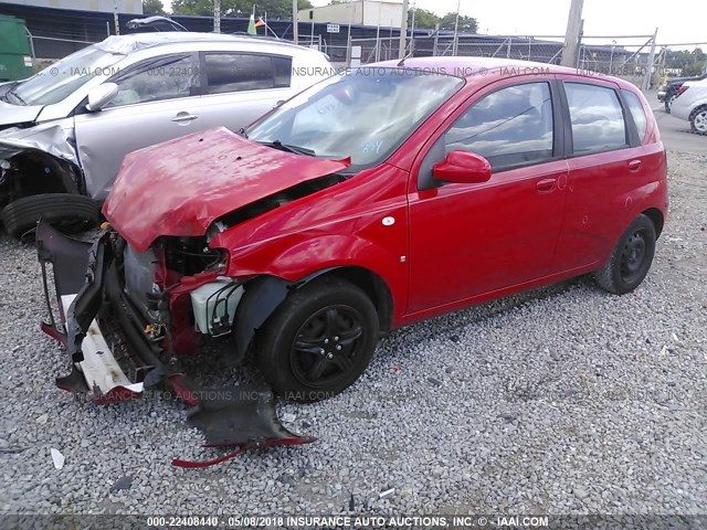 KL1TD66657B727382 - 2007 CHEVROLET AVEO LS RED photo 2