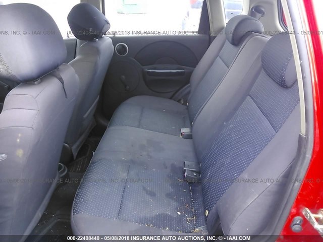 KL1TD66657B727382 - 2007 CHEVROLET AVEO LS RED photo 8