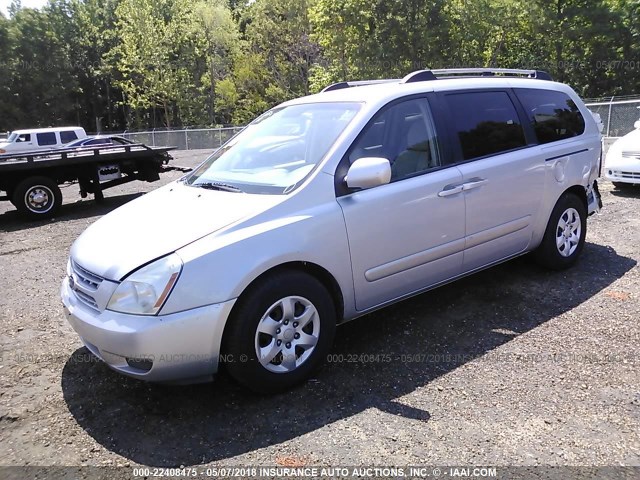 KNDMB233876116857 - 2007 KIA SEDONA EX/LX SILVER photo 2