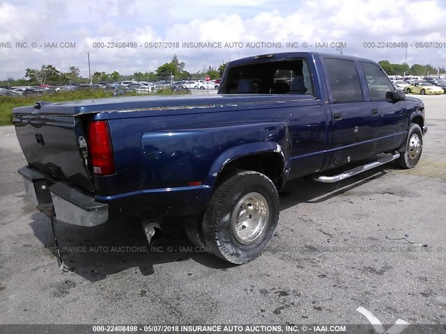 1GCHC33F8TF013057 - 1996 CHEVROLET GMT-400 C3500 BLUE photo 4