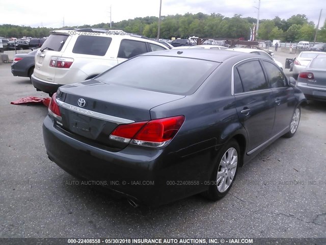 4T1BK3DB2BU407308 - 2011 TOYOTA AVALON LIMITED GRAY photo 4