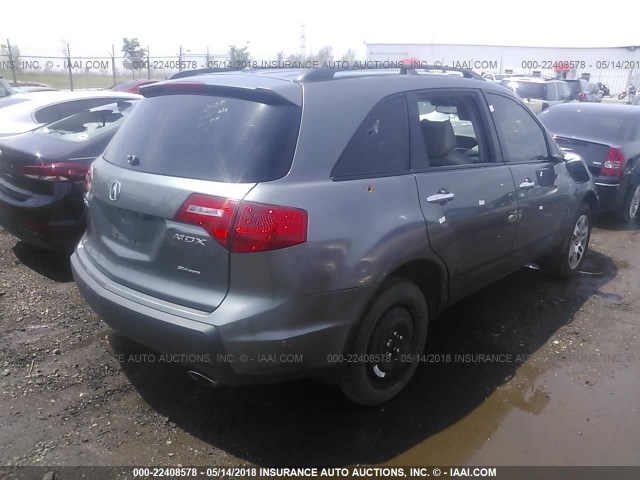 2HNYD28438H502870 - 2008 ACURA MDX TECHNOLOGY GRAY photo 4