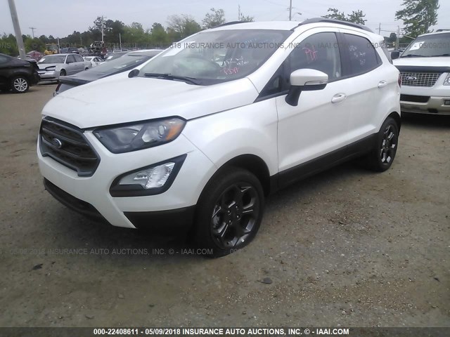 MAJ6P1CL4JC188836 - 2018 FORD ECOSPORT SES WHITE photo 2