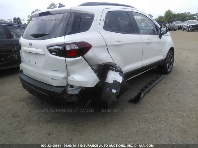 MAJ6P1CL4JC188836 - 2018 FORD ECOSPORT SES WHITE photo 4