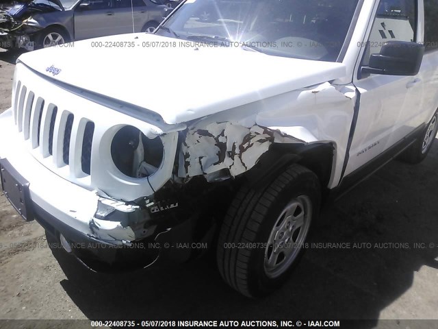 1C4NJRBB0GD771986 - 2016 JEEP PATRIOT SPORT WHITE photo 6