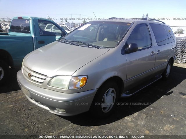 4T3ZF13C82U459101 - 2002 TOYOTA SIENNA LE/XLE GOLD photo 2