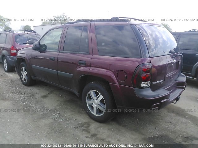 1GNDT13S952257544 - 2005 CHEVROLET TRAILBLAZER LS/LT BURGUNDY photo 3