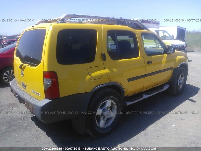 5N1ED28YX3C704091 - 2003 NISSAN XTERRA XE/SE YELLOW photo 4