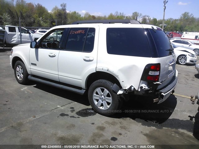 1FMEU73E08UA14099 - 2008 FORD EXPLORER XLT WHITE photo 3