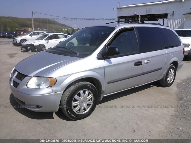 2D8GP74L33R229159 - 2003 DODGE GRAND CARAVAN EX SILVER photo 2