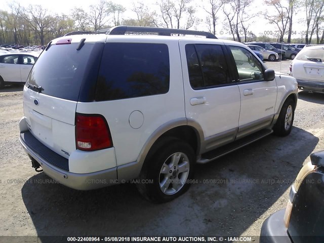 1FMZU74W15UA66619 - 2005 FORD EXPLORER EDDIE BAUER WHITE photo 4