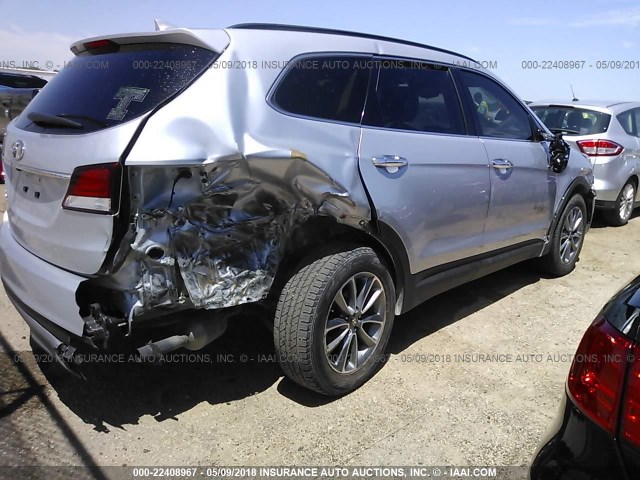 KM8SM4HF5HU186180 - 2017 HYUNDAI SANTA FE SE SILVER photo 6