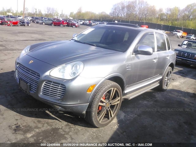 WP1AC29P84LA90945 - 2004 PORSCHE CAYENNE TURBO GRAY photo 2