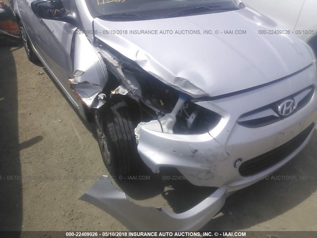 KMHCT5AE6EU181239 - 2014 HYUNDAI ACCENT GLS/GS SILVER photo 6