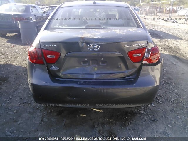 KMHDU46D68U523336 - 2008 HYUNDAI ELANTRA GLS/SE/LIMITED GRAY photo 6