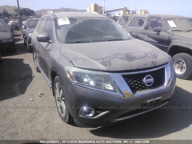 5N1AR2MNXEC630895 - 2014 NISSAN PATHFINDER S/SV/SL/PLATINUM 金色 照片 1