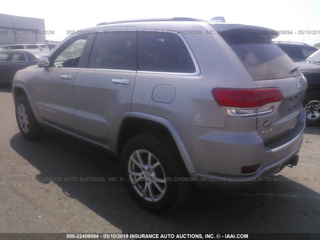 1C4RJFCG0FC620029 - 2015 JEEP GRAND CHEROKEE OVERLAND SILVER photo 3