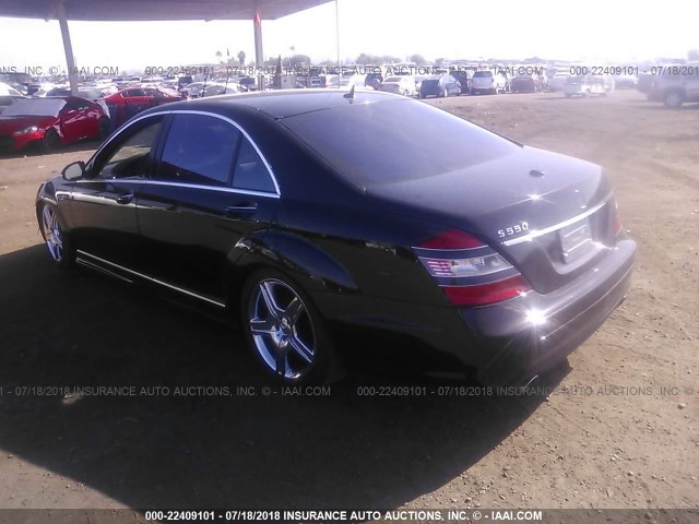 WDDNG71X67A060218 - 2007 MERCEDES-BENZ S 550 BLACK photo 3