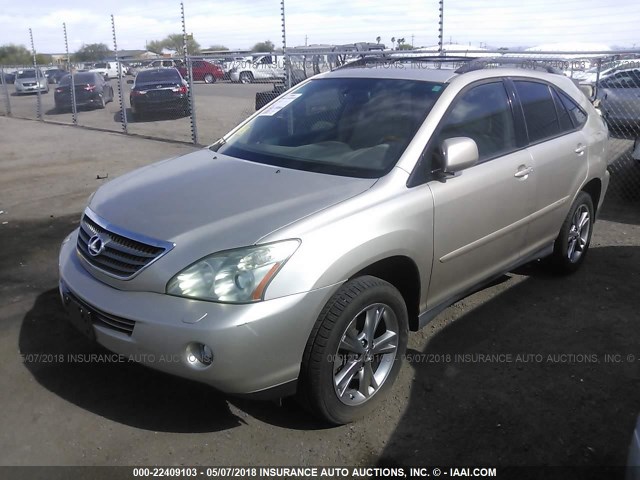 JTJGW31U172001217 - 2007 LEXUS RX 400H GOLD photo 2