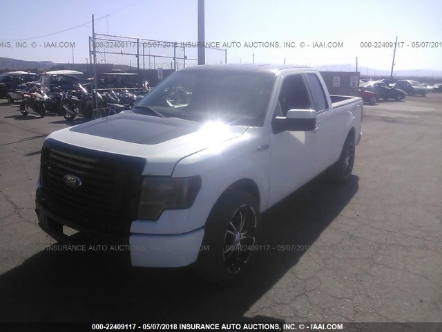 1FTEX1C85AKE30072 - 2010 FORD F150 SUPER CAB WHITE photo 2