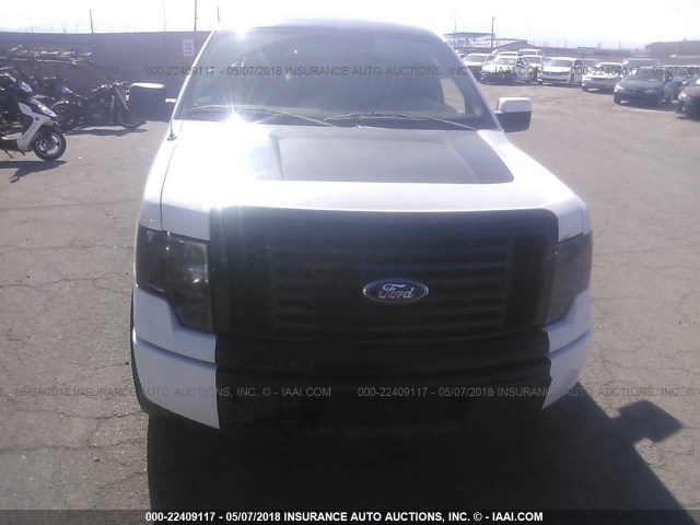 1FTEX1C85AKE30072 - 2010 FORD F150 SUPER CAB WHITE photo 6