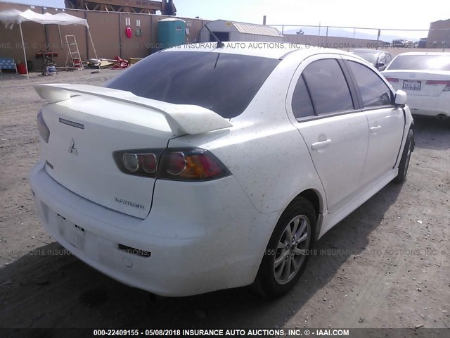 JA32U2FU4AU030100 - 2010 MITSUBISHI LANCER ES/ES SPORT WHITE photo 4