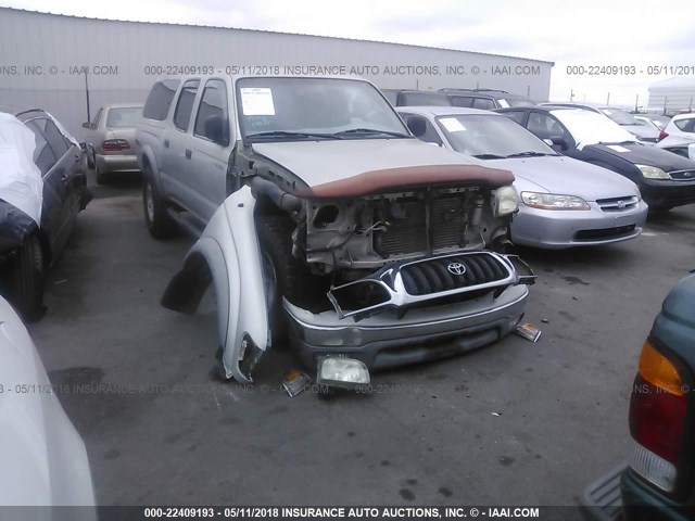 5TEGN92N42Z041084 - 2002 TOYOTA TACOMA DOUBLE CAB PRERUNNER SILVER photo 1