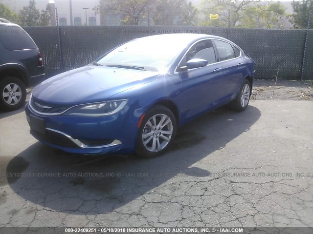 1C3CCCAB2FN742423 - 2015 CHRYSLER 200 BLUE photo 2