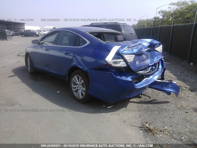 1C3CCCAB2FN742423 - 2015 CHRYSLER 200 BLUE photo 3