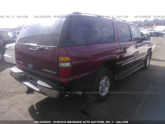 1GNFK16Z74J275940 - 2004 CHEVROLET SUBURBAN K1500 MAROON photo 4