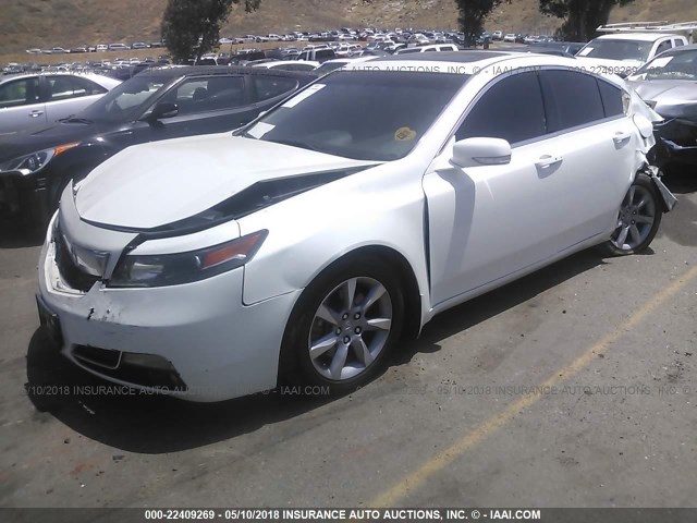 19UUA8F50DA006723 - 2013 ACURA TL TECH WHITE photo 2