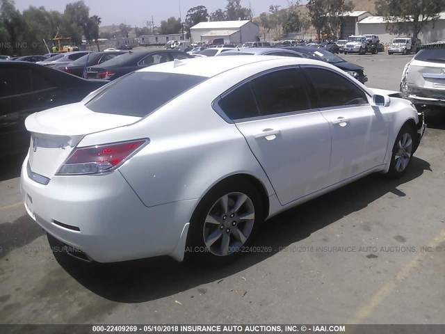 19UUA8F50DA006723 - 2013 ACURA TL TECH WHITE photo 4