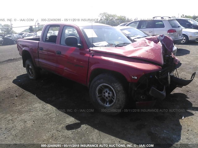 1B7GG2ANXYS751509 - 2000 DODGE DAKOTA QUAD RED photo 1