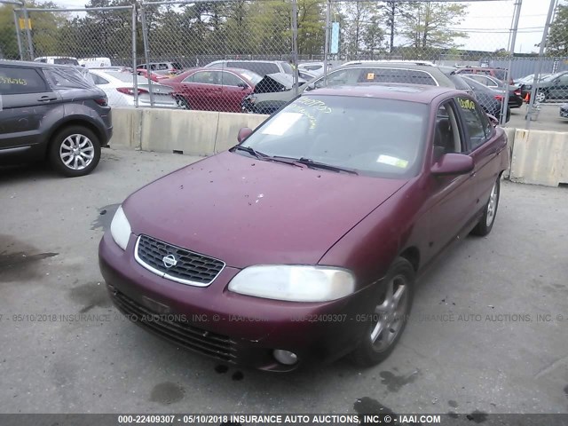 3N1BB51D01L127680 - 2001 NISSAN SENTRA SE RED photo 2