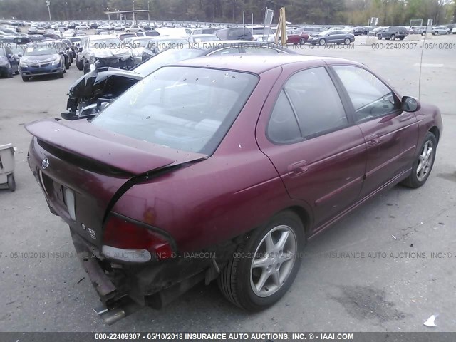 3N1BB51D01L127680 - 2001 NISSAN SENTRA SE RED photo 4