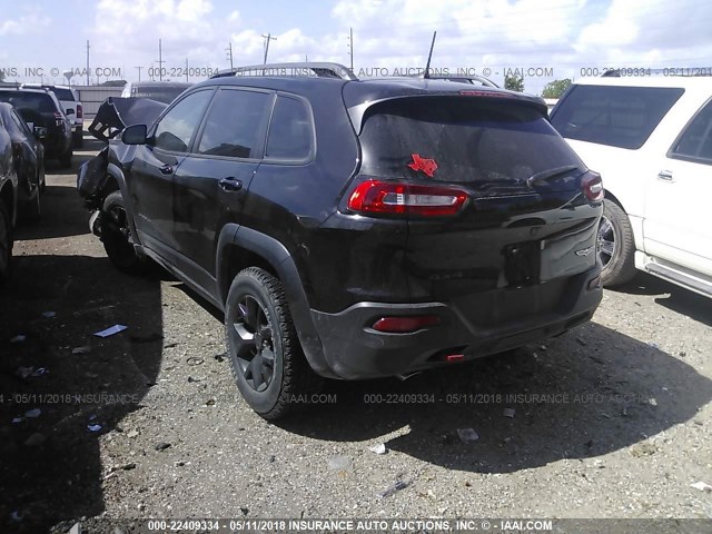 1C4PJMBS6HW616277 - 2017 JEEP CHEROKEE TRAILHAWK BLACK photo 3