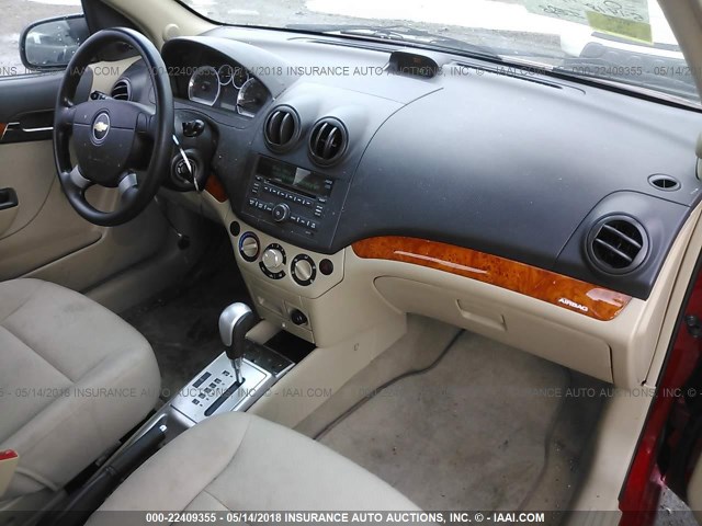 KL1TD56E39B617239 - 2009 CHEVROLET AVEO LS/LT 红色 照片 5