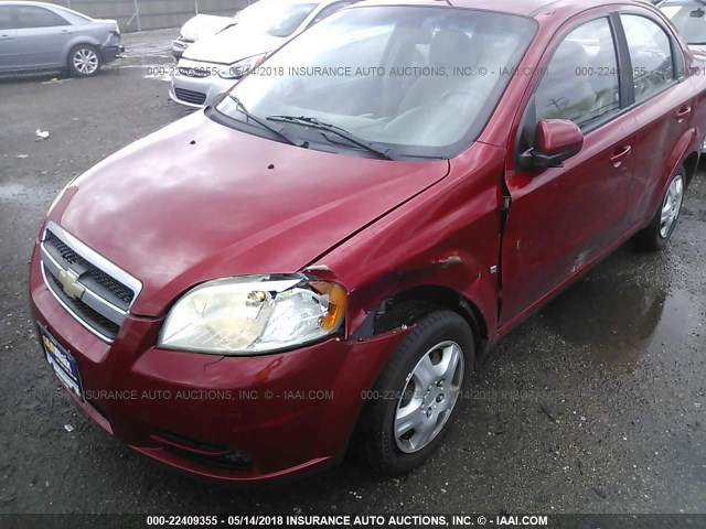 KL1TD56E39B617239 - 2009 CHEVROLET AVEO LS/LT 红色 照片 6