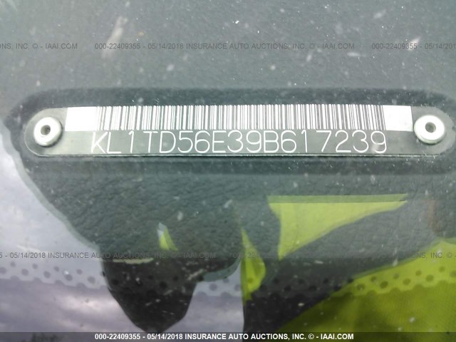 KL1TD56E39B617239 - 2009 CHEVROLET AVEO LS/LT 红色 照片 9