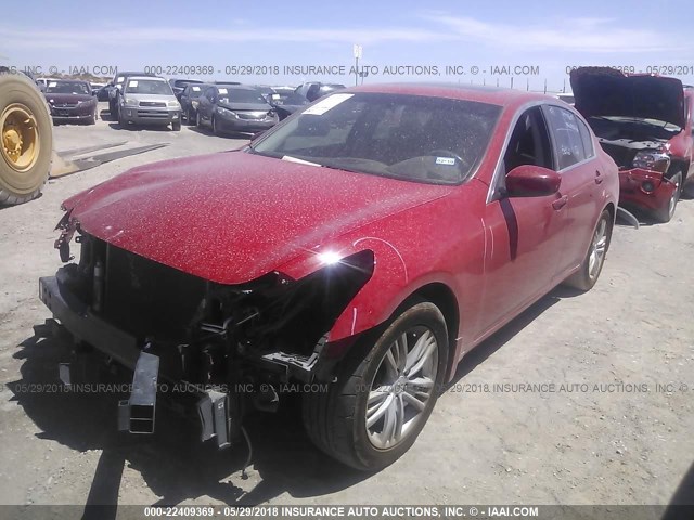 JN1CV6AP1BM504570 - 2011 INFINITI G37 SPORT RED photo 2