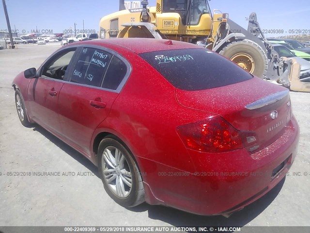 JN1CV6AP1BM504570 - 2011 INFINITI G37 SPORT RED photo 3