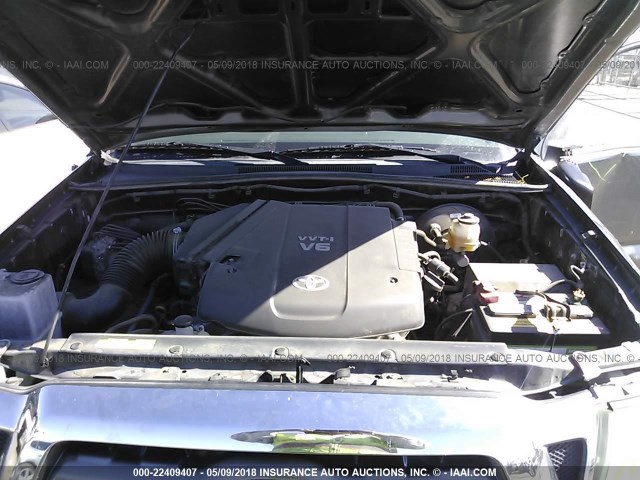 3TMJU4GN3AM100609 - 2010 TOYOTA TACOMA DOUBLE CAB PRERUNNER GRAY photo 10