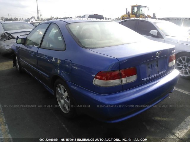 1HGEM1155XL087298 - 1999 HONDA CIVIC SI/SIR BLUE photo 3