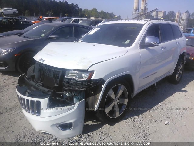 1C4RJECGXEC180068 - 2014 JEEP GRAND CHEROKEE OVERLAND WHITE photo 2