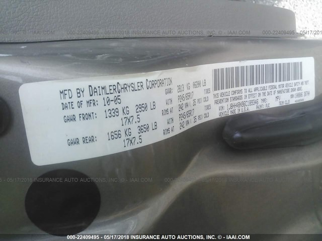 1J8HH48N96C189346 - 2006 JEEP COMMANDER TAN photo 9