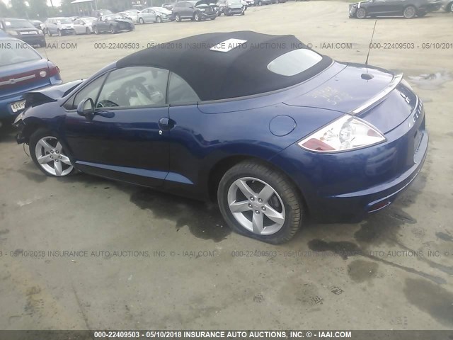 4A3AL25F89E029487 - 2009 MITSUBISHI ECLIPSE SPYDER GS BLUE photo 3