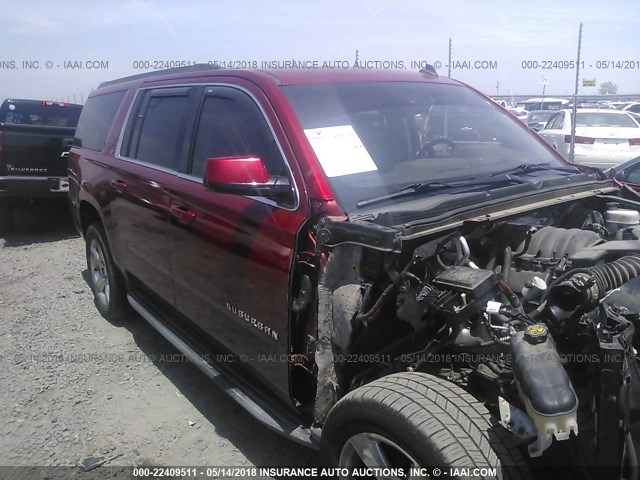 1GNSCJKC6FR172199 - 2015 CHEVROLET SUBURBAN C1500 LT RED photo 1