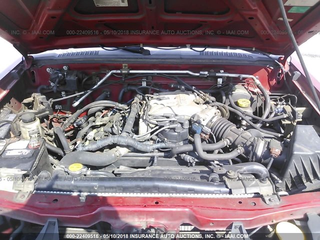 5N1ED28T81C588116 - 2001 NISSAN XTERRA XE/SE RED photo 10