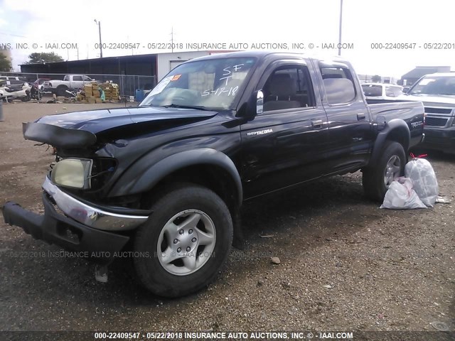 5TEHN72N94Z336578 - 2004 TOYOTA TACOMA DOUBLE CAB BLACK photo 2